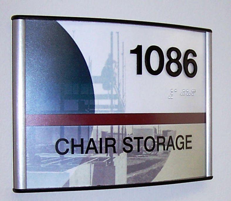 Chair storage sign