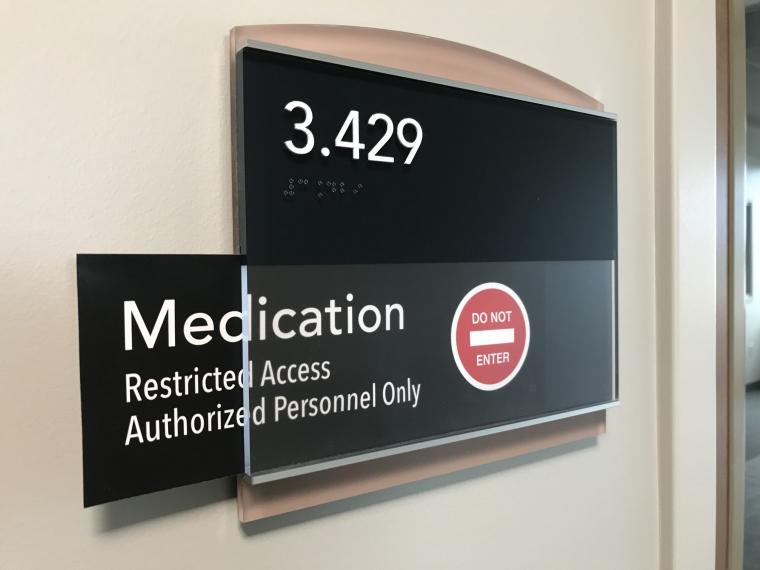 Hospital Signs - Window insert room identification