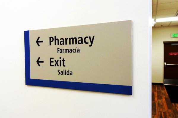 Wayfinding sign, medical office wayfinding, digital printed sign