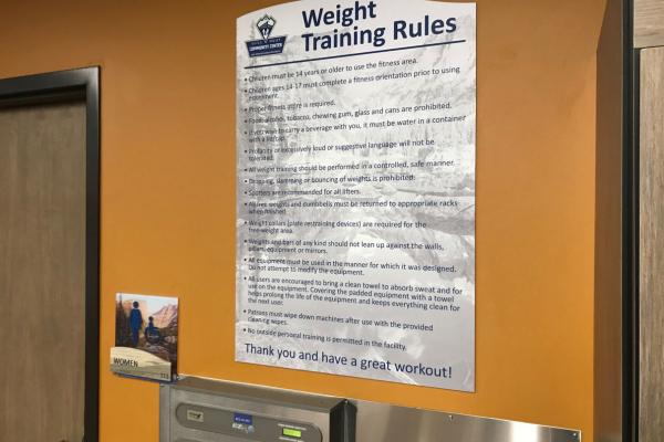 Fitness Center Rules, Digital Print, Community Center Sign