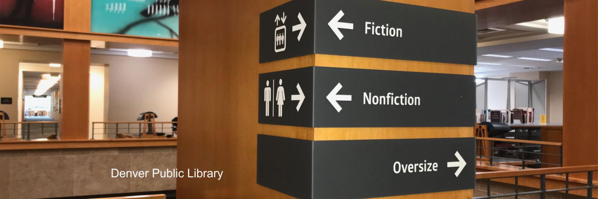 Libraries, directional signs