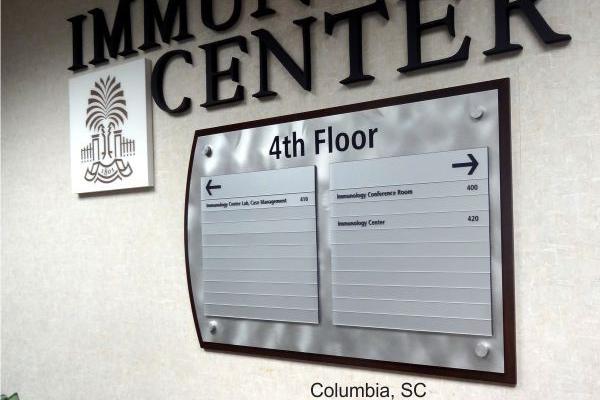Wayfinding signage for commercial offices
